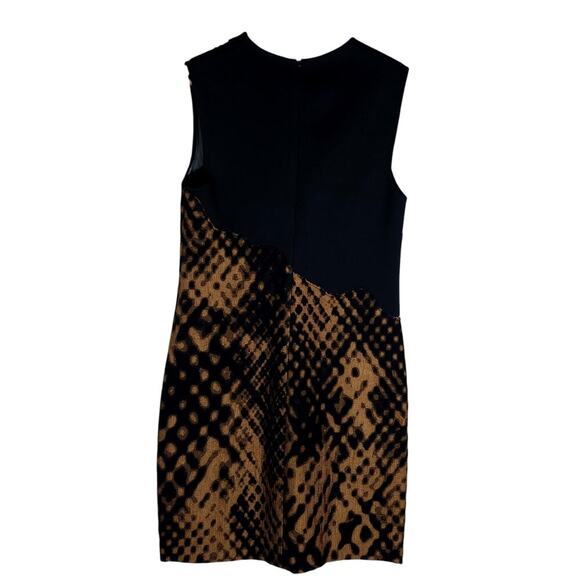 3.1 Phillip Lim Mixed Media Patchwork Dress 2 Black Brown Animal Print Cocktail - Picture 6 of 14